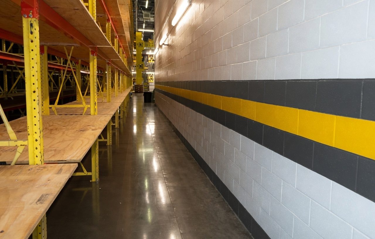 Secured interior corridor at a Safesite records storage facility