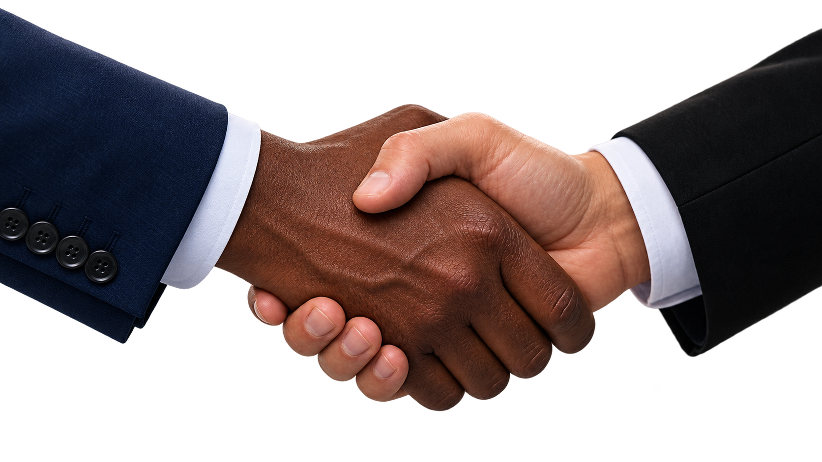 Business handshake representing Safesite's long-term client relationships